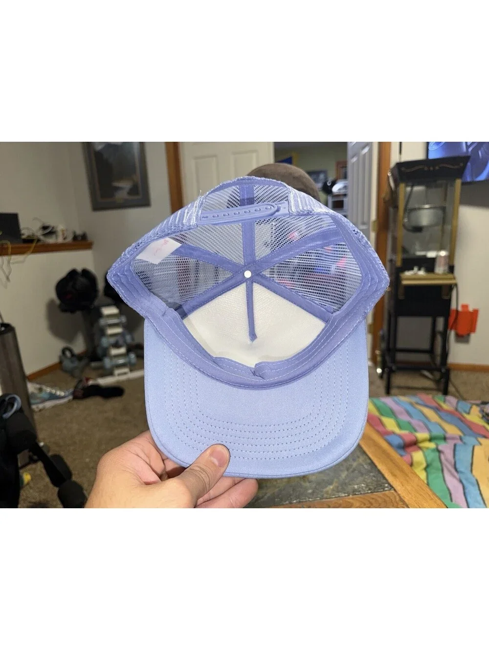 Dolly Parton Light Blue Butterfly Retro Trucker Hat Mesh